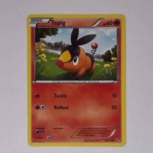 POKEMON CARD: Tepig #15/114 (Pokemon Black & White) - Picture 1 of 2